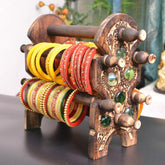 wooden Antique Bangle Stand with 4 compartments